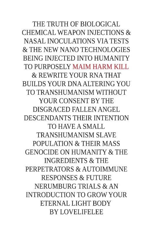 Couverture_The truth of Biological Chemical weapon Injections