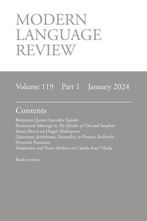 Front cover_Modern Language Review (119.1) January 2024