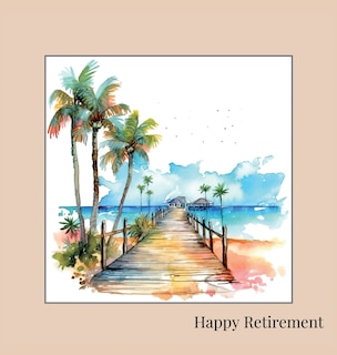 Front cover_Happy Retirement Guest Book with lined pages (hardback)