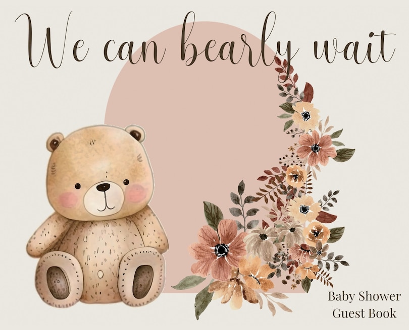 Couverture_We Can Bearly Wait, Baby Shower hardback Guest Book (landscape)