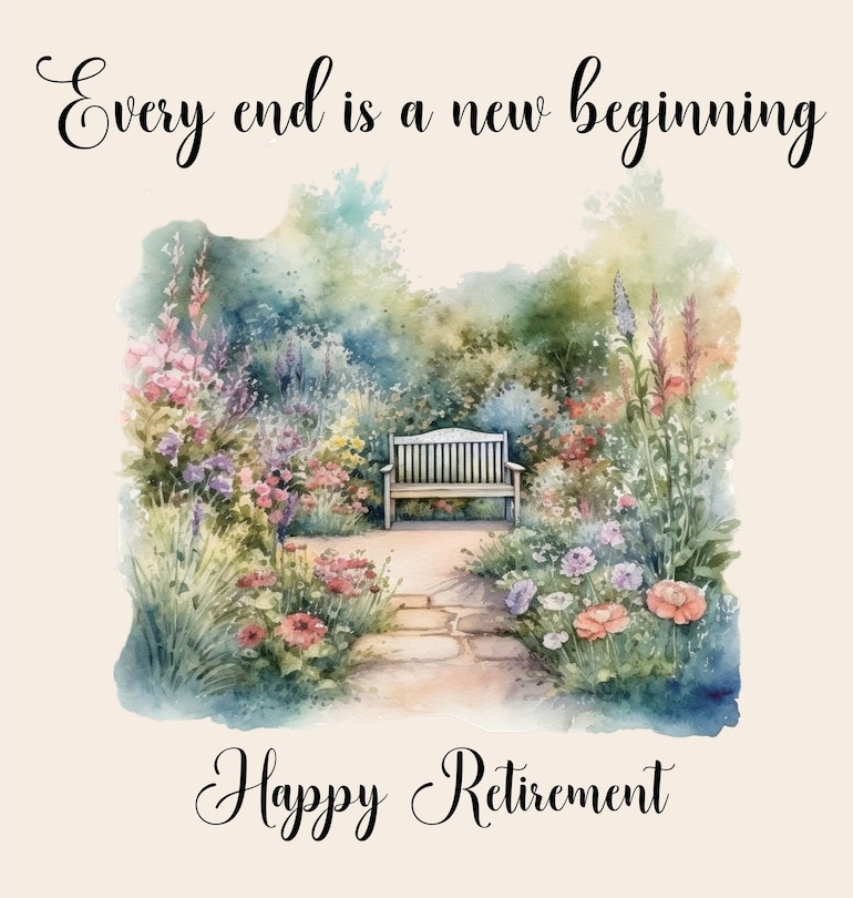 Front cover_Happy Retirement Guest Book with lined pages (hardback)