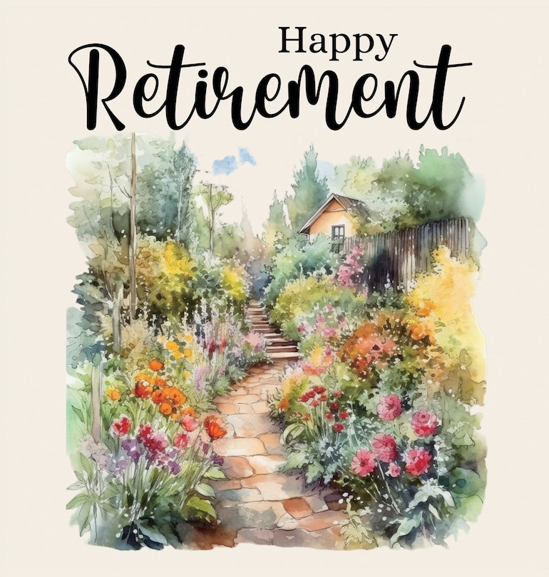 Front cover_Happy Retirement Guest Book with lined pages (hardback)