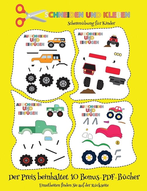 Scherenübung Für Kinder: Schneiden Und Kleben - Monster Trucks