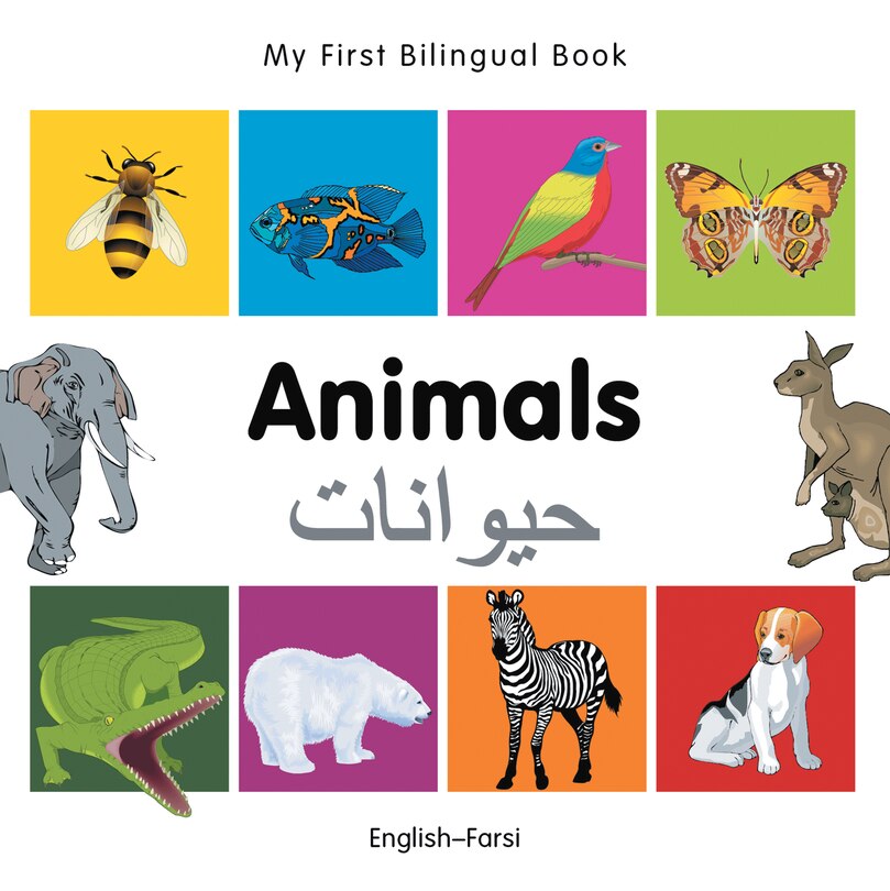 Front cover_My First Bilingual Book–Animals (English–Farsi)