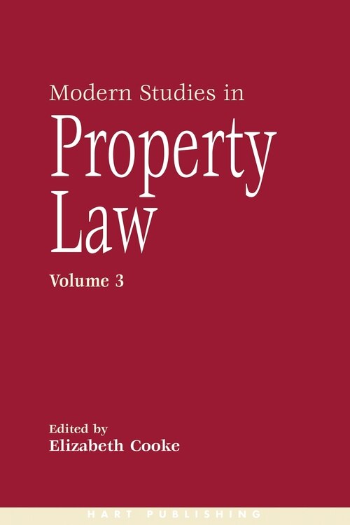 Front cover_Modern Studies In Property Law - Volume 3