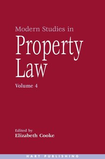 Front cover_Modern Studies In Property Law - Volume 4