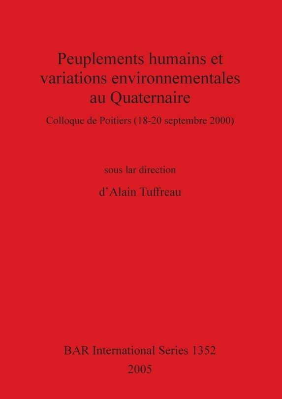 Front cover_Peuplements humains et variations environnementales au Quaternaire