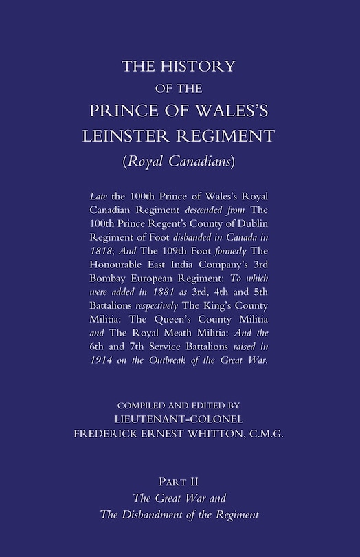 Front cover_Prince of Wales's Leinster Regiment (Royal Canadians)