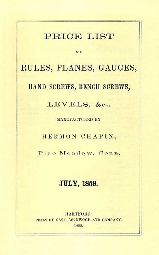 Front cover_H. Chapin 1859 Price List