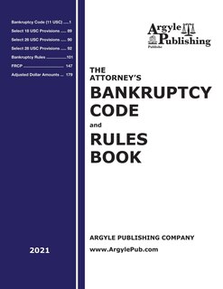 Couverture_The Attorney's Bankruptcy Code and Rules Book (2021)