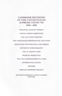 Couverture_Landmark Decisions of the United States Supreme Court VII