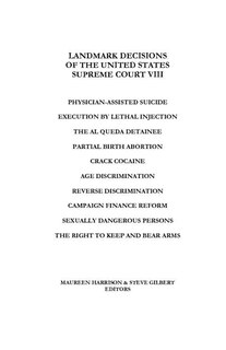 Front cover_Landmark Decisions of the United States Supreme Court VIII
