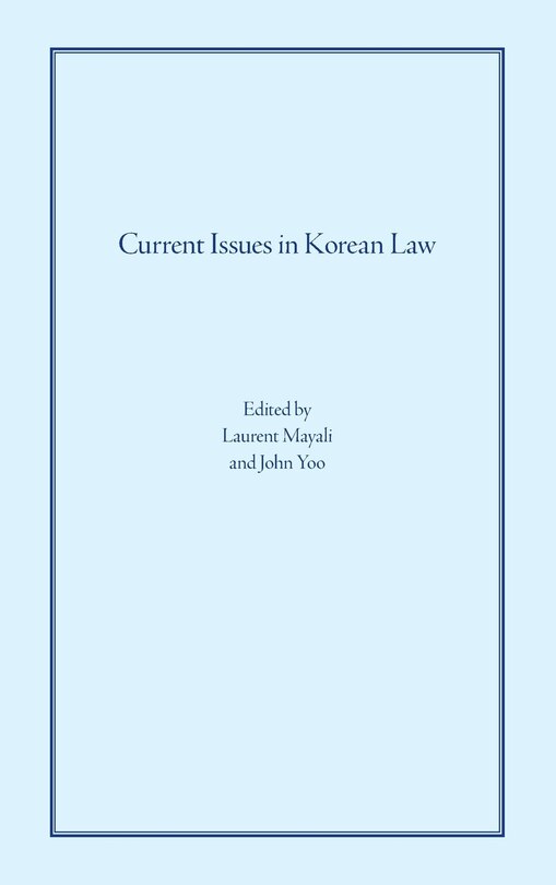 Front cover_Current Issues in Korean Law