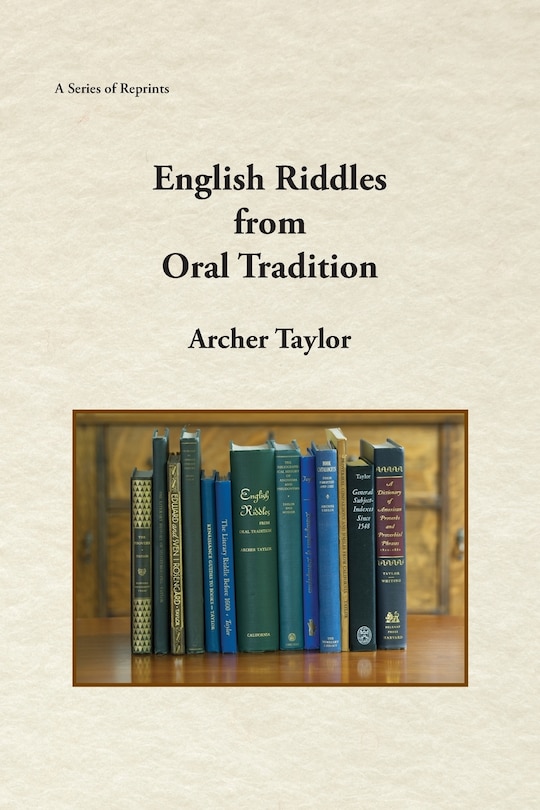 Front cover_English Riddles in Oral Tradition