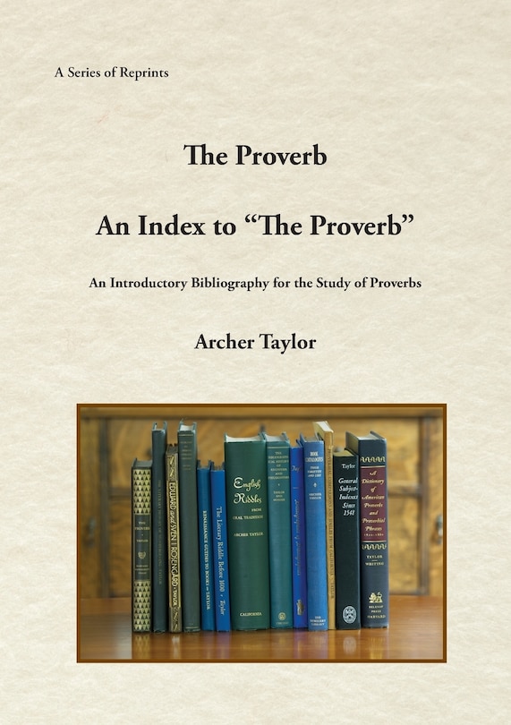 Front cover_The Proverb and An Index to The Proverb