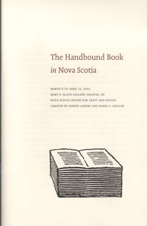 Front cover_The Handbound Book in Nova Scotia