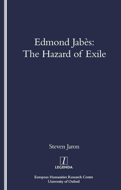 Couverture_Edmond Jabes and the Hazard of Exile