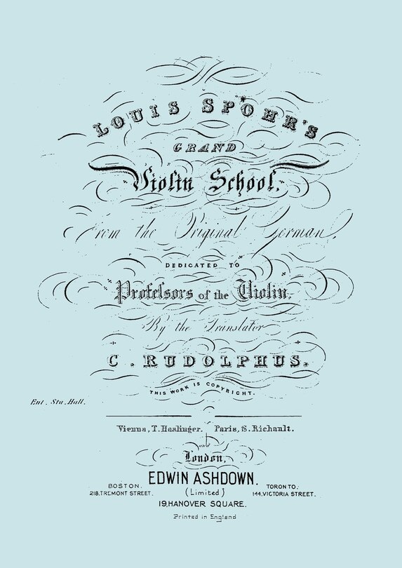 Front cover_Louis Spohr's Grand Violin School. (Facsimile reprint from c.1890 edition).