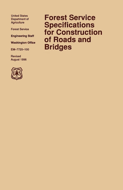 Couverture_Forest Service Specification for Roads and Bridges (August 1996 revision)
