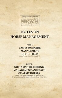 Couverture_Notes On Horse Management  (pts 1 & 2)