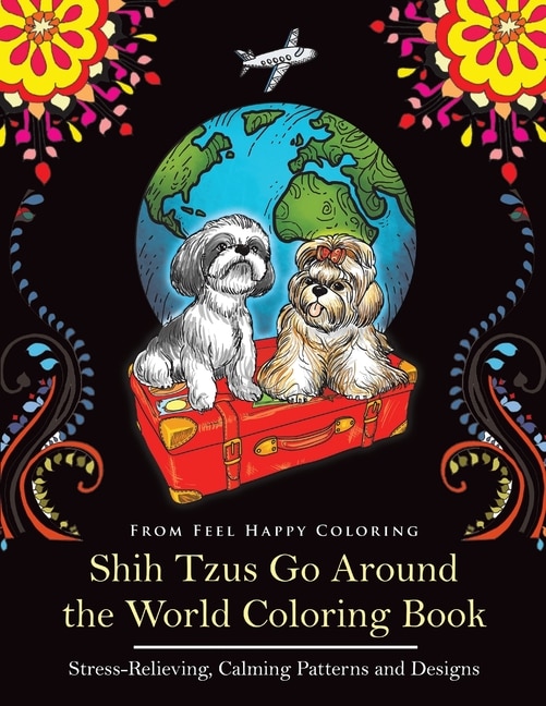 Front cover_Shih Tzus Go Around the World Coloring Book
