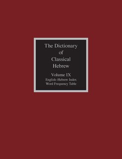 Front cover_The Dictionary of Classical Hebrew, Volume IX