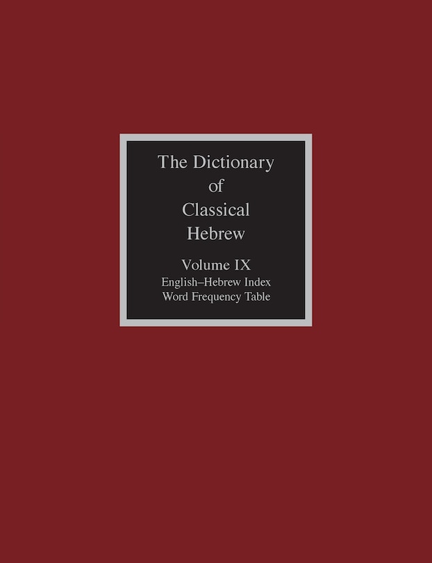 Front cover_The Dictionary of Classical Hebrew, Volume IX