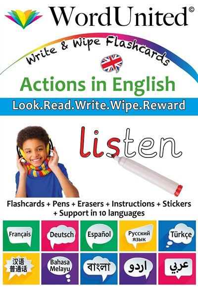 Couverture_Actions In English - Write & Wipe Flashcards