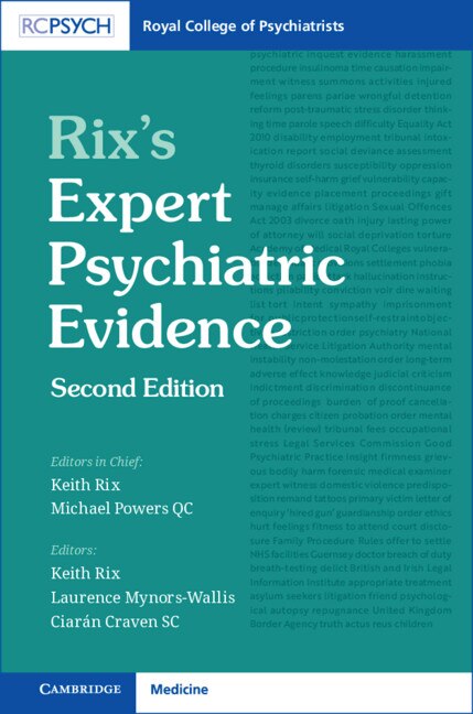 Front cover_Rix's Expert Psychiatric Evidence