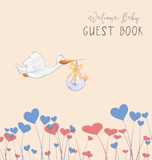 Front cover_BABY SHOWER GUEST BOOK with GIFT LOG (Hardcover) for Baby Naming Day, Baby Shower Party, Christening or Baptism Ceremony, Welcome Baby Party