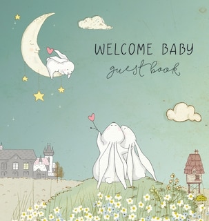 Front cover_Baby Shower Guest Book With Gift Log (hardcover) For Baby Naming Day, Baby Shower Party, Christening Or Baptism Ceremony, Welcome Baby Party