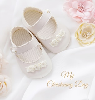 Front cover_Christening Guest Book, Boy, Girl, Ceremony, Beautiful Guest Book for Family & Friends to Write In, Celebrate, Blessing, Naming Day (Hardback)