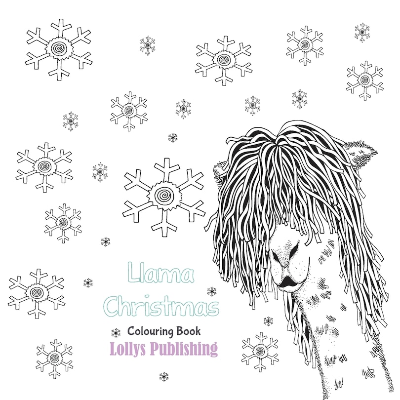 Front cover_Llama Christmas Colouring Book