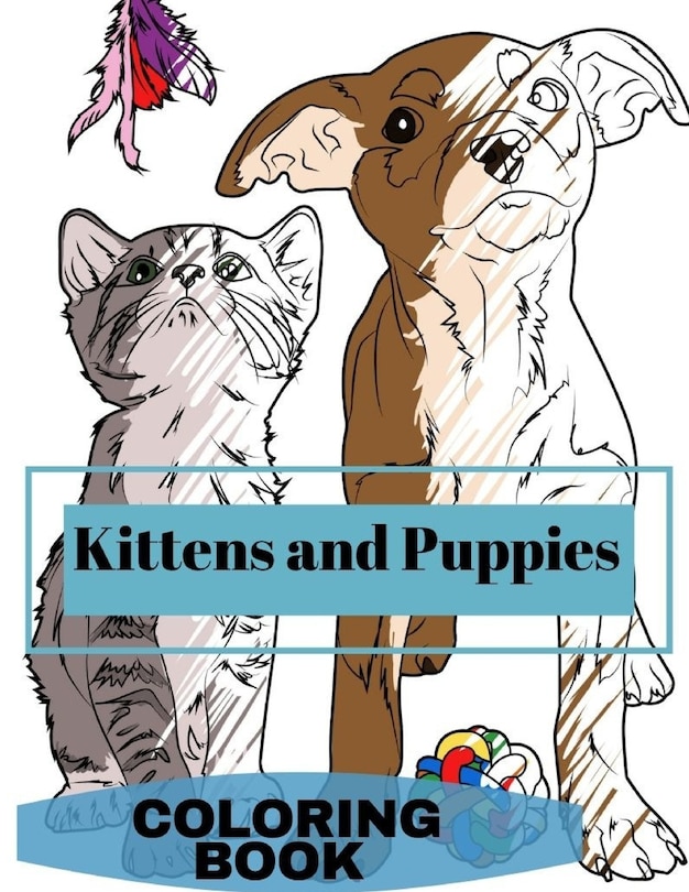 Front cover_Kittens and Puppies Colouring Book