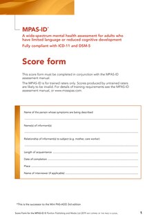 Front cover_Moss-PAS (ID) Interview Score Forms