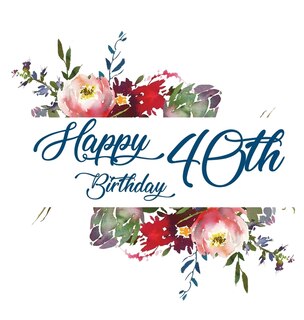 Front cover_Happy 40th Birthday Guest Book (Hardcover)