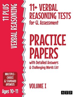Couverture_11+ Verbal Reasoning Tests for GL Assessment Practice Papers with Detailed Answers & Challenging Words List