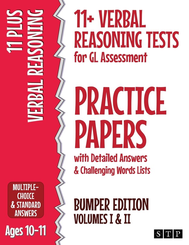 Front cover_11+ Verbal Reasoning Tests for GL Assessment Practice Papers with Detailed Answers & Challenging Words Lists Bumper Edition