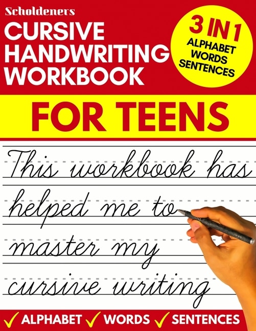 Front cover_Cursive handwriting workbook for teens