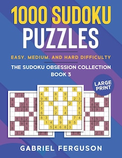 Front cover_1000 Sudoku Puzzles Easy, Medium and Hard difficulty Large Print