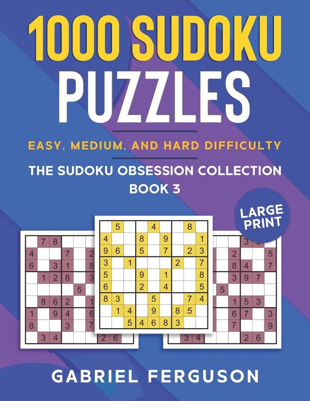 Front cover_1000 Sudoku Puzzles Easy, Medium and Hard difficulty Large Print