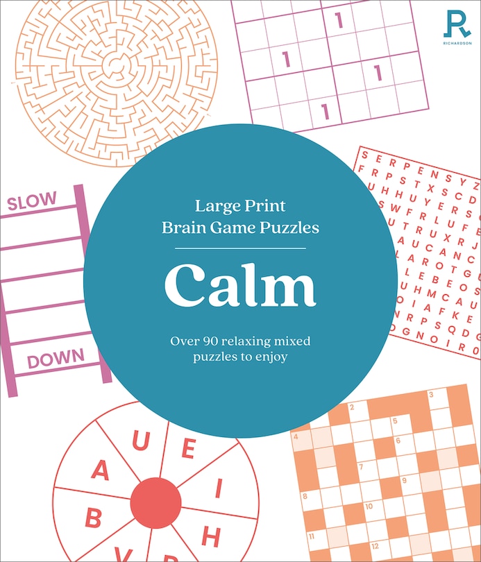 Front cover_Large Print Brain Game Puzzles - Calm (Puzzle Book for Adults)