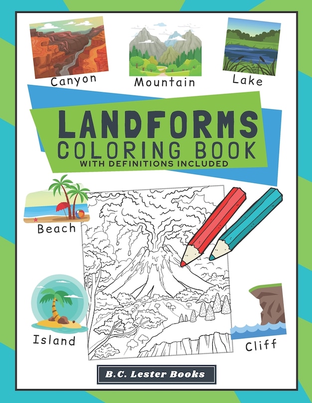 Front cover_Landforms Coloring Book With Definitions Included