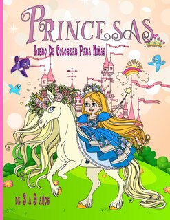 Front cover_Princesas Libro De Colorear Para Niñas de 3 a 9 años