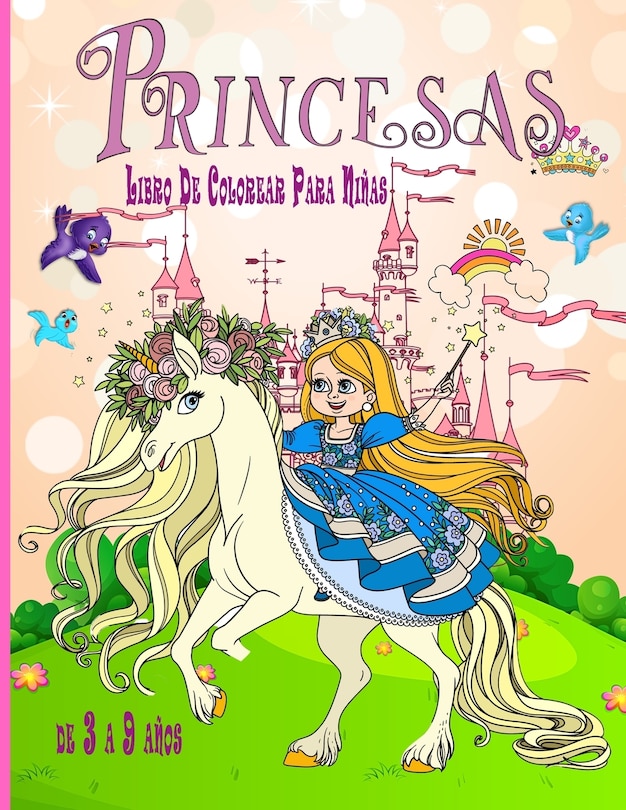 Front cover_Princesas Libro De Colorear Para Niñas de 3 a 9 años