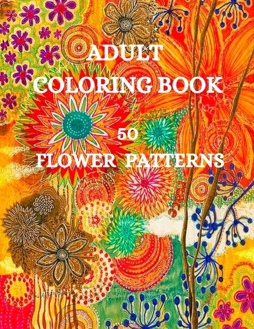 Couverture_50 Flower Patterns Coloring Book