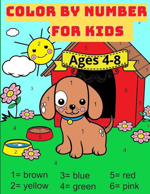 Front cover_Color By Number For Kids Ages 4-8