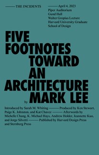 Front cover_Five Footnotes Toward an Architecture