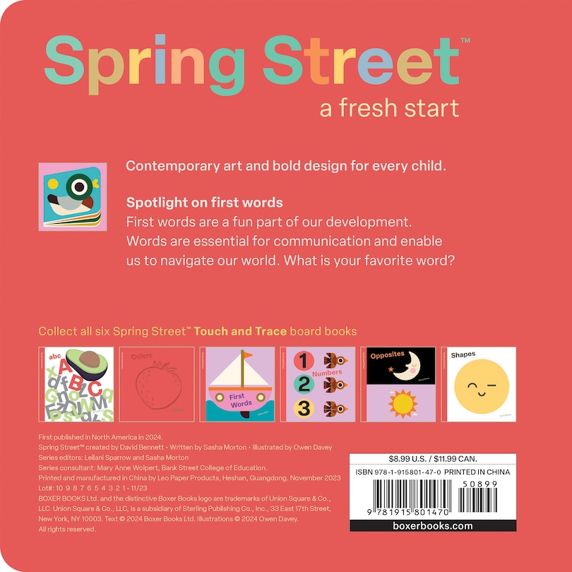Couverture_Spring Street Touch and Trace: First Words