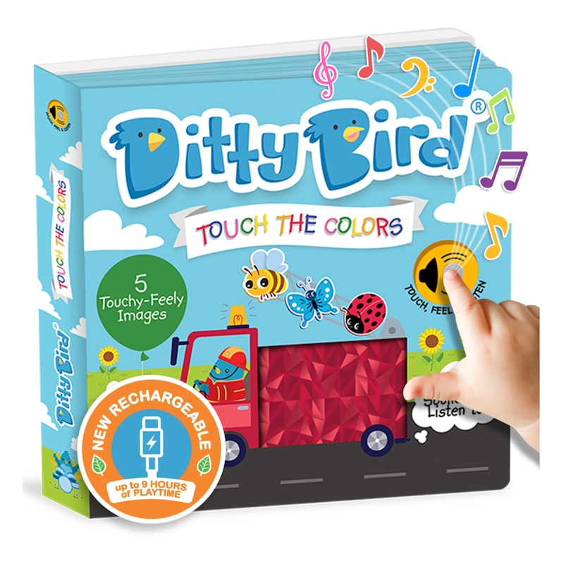 Front cover_Ditty Bird | Touch the Colors | Interactive Sensory Sound book for babies 6 - 18 months | Montessori inspired | Touch and Feel books with textures